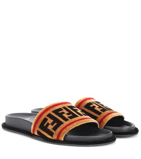 fendi velvet slides sale